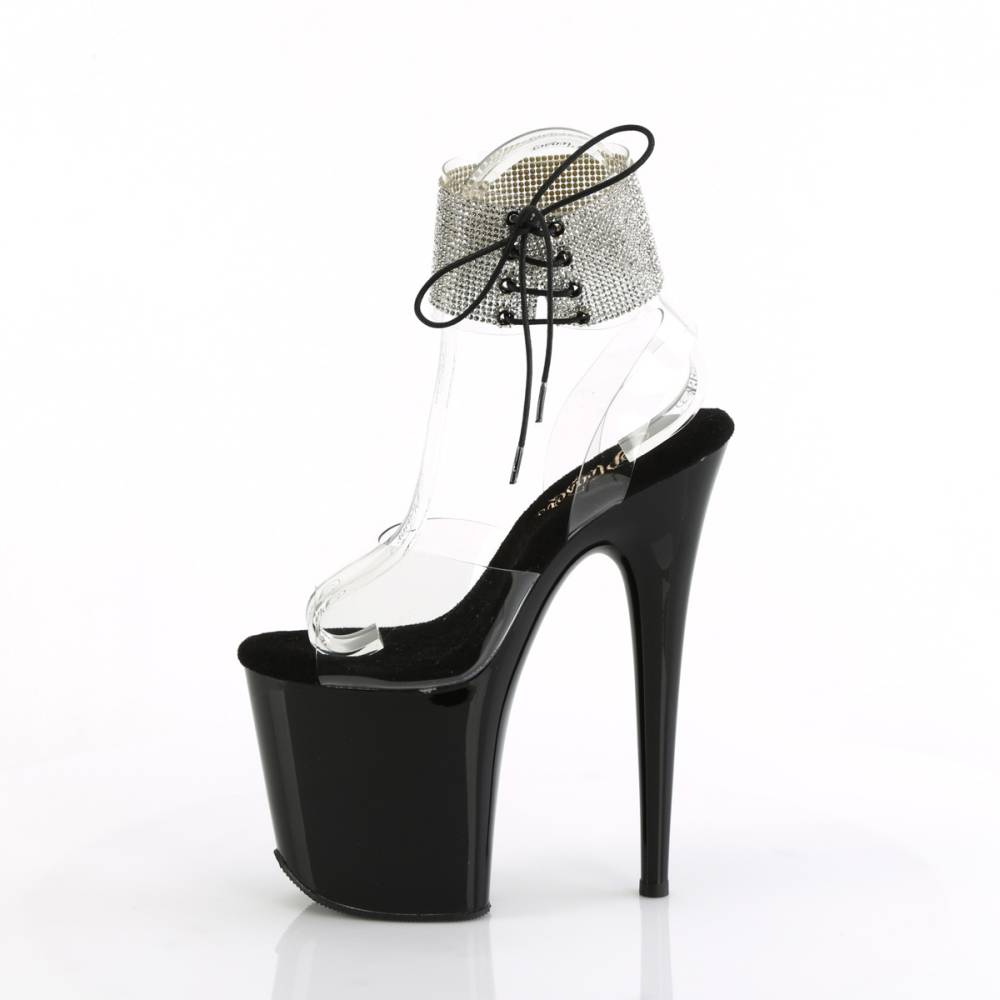 Pleaser - FLAMINGO8912RS Sandale à bride à la cheville, Pole dance chaussures - Noir/Noir Product image